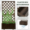 thumbnail image 5 of Outsunny Wooden Raised Garden Bed with Trellis and Drain Holes, Brown, 5 of 10