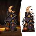 thumbnail image 2 of Haunted House Figurine Halloween Resin Village Decoration Tabletop Mantel Shelf Indoor Fall Gothic Home Decor A, 2 of 2