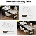 thumbnail image 3 of 82.7" Kitchen Island with Extendable Dining Table for 4-6, Rolling Mobile Center Islands with Storage, Charging Station, 2 Drawers 2 Side Open Shelves, Black, 3 of 7