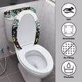 thumbnail image 3 of HELLHERO Christmas Trees and Christmas Lights Toilet Lid Covers, Reusable Elastic Fabric Bathroom Toilet Lid Cover Set, 17x21 Inches, 3 of 5