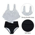 thumbnail image 3 of Traje de baño con volantes Trajes de baño de una pieza para mujer Trajes de baño con volantes y control de barriga Trajes de baño vintage - Moteado, 3 of 6