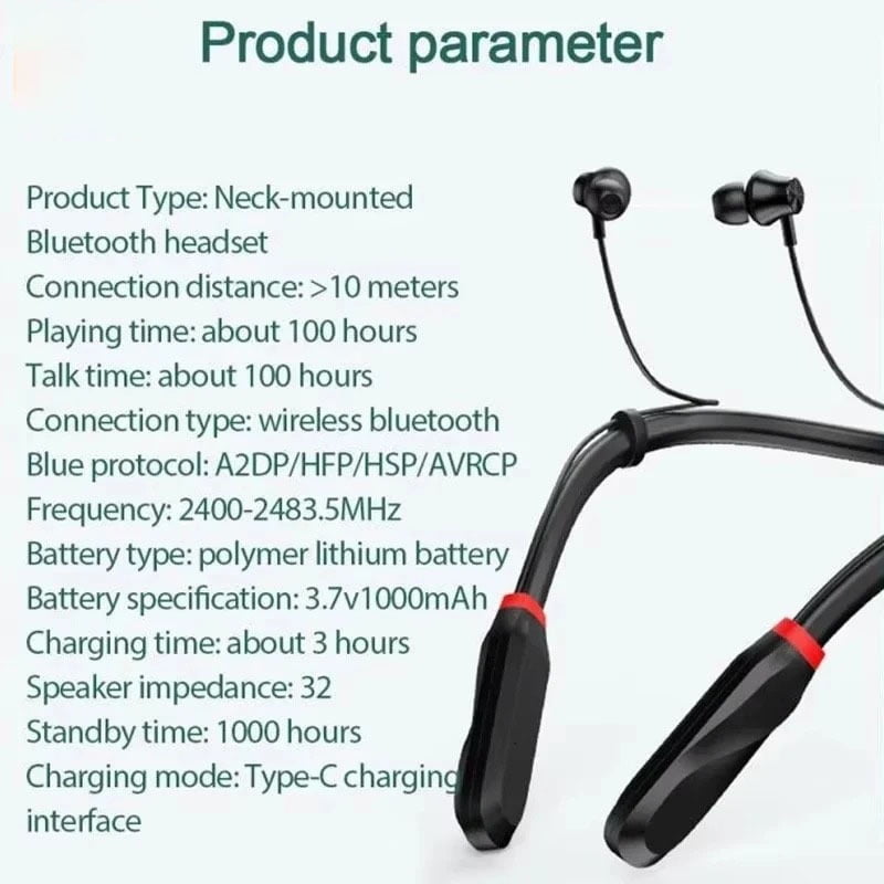 For XIAOMI i35 Neckband Bluetooth Headphones Wireless Earphones 9D Sound Sport Headset Waterproof TWS Earbuds With Mic for phone