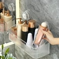 thumbnail image 6 of Bathroom Suction Cup Shelf, Wall Mounted Plastic Organizer, Powerful Suction Storage Rack, Transparent Design for Toiletries, Makeup Tools, Space-saving Countertop Accessory, Easy Installation, 6 of 6