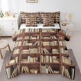 thumbnail image 1 of YST Library Bedding Set Full 7 Pcs Study Bookshelf Comforter Set With Sheet Set For Kids Adults Book School Educational Theme Bed In A Bag With Throw Pillow Cover,Reversible, 1 of 5