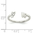 thumbnail image 2 of White Sterling Silver Ring Band Adjustable Polished 'Love', Size 5, 2 of 2