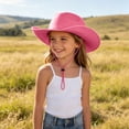 thumbnail image 2 of CAUYDY Toddler Boys Girls Wide Brim Cowboy Hat Unisex Western Ranch Sun Hat for Kids Outdoor Play Youth Cowgirl Hats Gift for Children Sizes 4-10 Years,Pink, 2 of 5