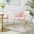 thumbnail image 2 of Tufted Side Dining Chair, Velvet, Metal Steel, Pink, Modern Contemporary Urban Design, Kitchen Room Cafe Bistro Restaurant Hospitality, 2 of 9