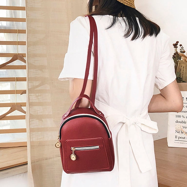 cute red leather backpacks Dayfine Vintage for Women Oil Wax Backpack Purse Satchel Bag Knapsack Shoulder Bag Men Casual College Bags-Red : Clothing, Shoes & Jewelry headphones and more Small Women Leather Backpack /