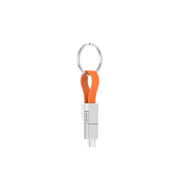 Hongkaii Lightning Cable Keychain Charger iPhone Android 3in1 Keychain Magnetic USB Cable Short USB c Cable USB c Fast Charge 3.0 for iPad,Type CHuawei, HTC, LG, Samsung Galaxy, Sony Xperia orange