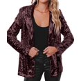 thumbnail image 1 of JFBUJC Blazer à Sequins pour Femmes, Veste Ouverte à Manches Longues, Cardigan de Fête Scintillant, 1 of 5
