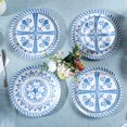 thumbnail image 4 of 12-Piece Melamine Dinnerware Set with Blue Floral Embossed Design,  & Lightweight for Indoor/Outdoor Use, 4 of 7