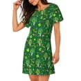 thumbnail image 2 of Fotbe St. Patrick's day Bata de Dormir para Mujer con Estampado, Camisón de Algodón de Manga Corta, Ropa de Dormir Casual, 2 of 6