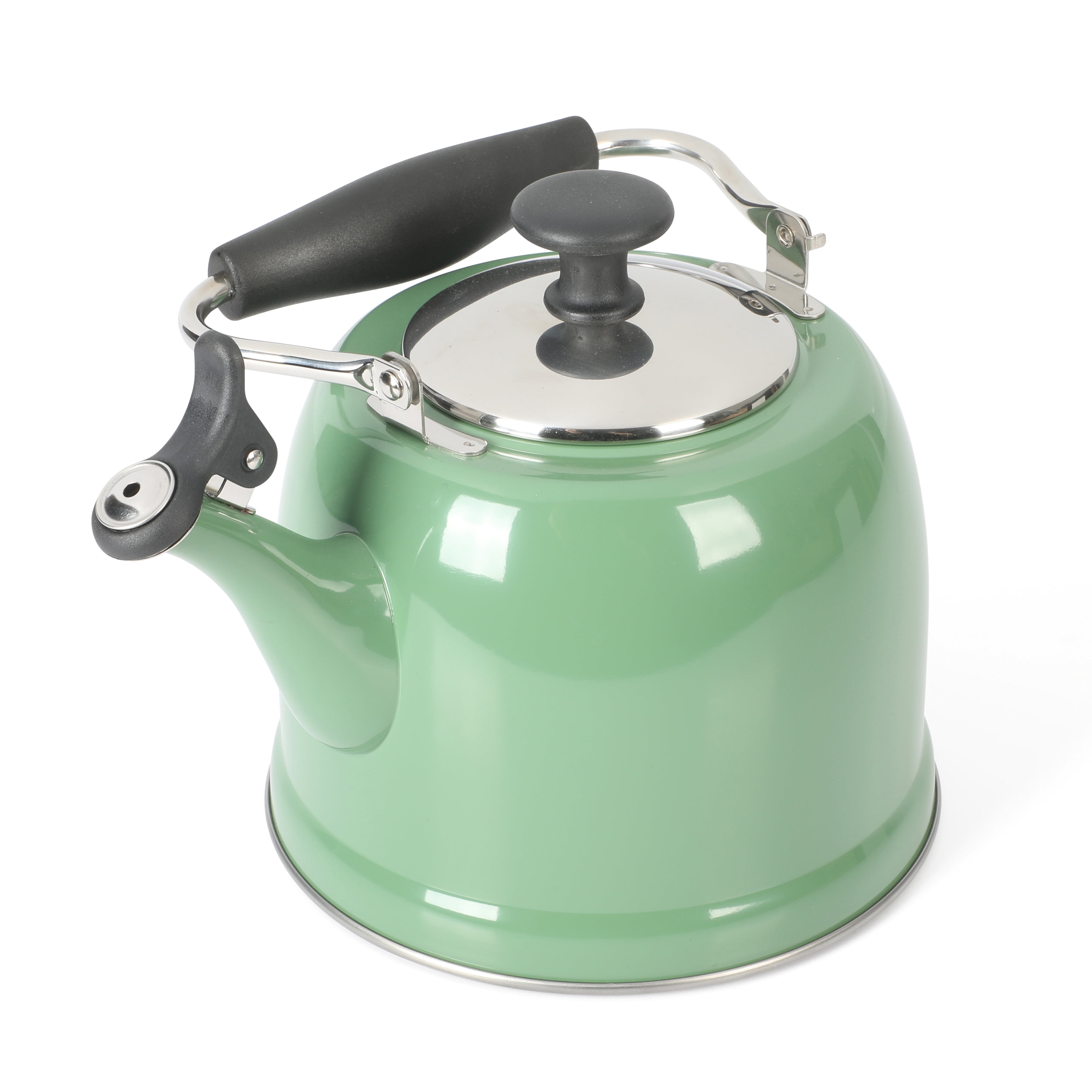 Martha Stewart Induction Stovetop Kettle with Lid, Stainless Steel, Sage