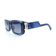 thumbnail image 5 of Womens Unique Exposed Side Lens Rectangular Plastic Mod Fashion Sunglasses Blue - Smoke, 5 of 6
