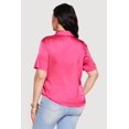 thumbnail image 4 of Women's Plus Size Satin Button Front Collared Shirt, 4 of 4