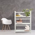 thumbnail image 2 of HomeStock 3-Shelf Stackable Folding Office Wood Furniture Bookcase, Contemporary Home and Office Furniture, Sturdy Wooden Shelving Storage-Color:White,Size:27.5 Inch, 2 of 7