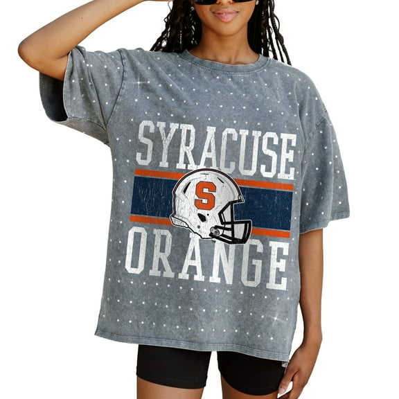 Women's Gameday Couture Gray Syracuse Orange On the Ball Oversized T-Shirt