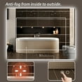 thumbnail image 3 of Keonjinn 48 x 36 inch LED Bathroom Mirror, Backlit Vanity Mirror with 3 Colors Lights, Modern Rectangle Anti-Fog Dimmer Makeup Mirror(Vertical/Horizontal), 3 of 10