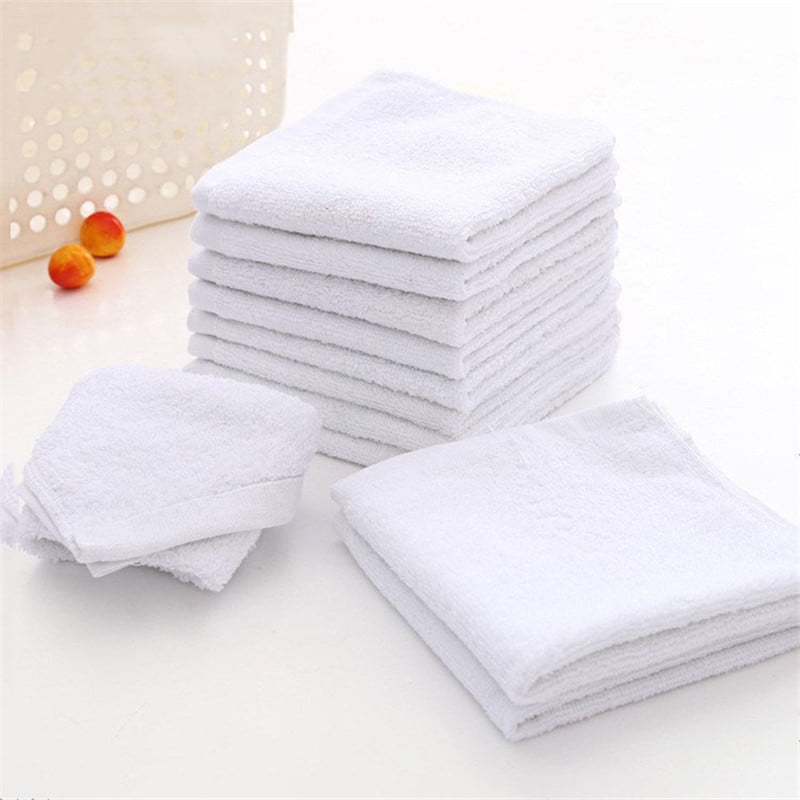6pcs White Square Cotton Face Hand Car Cloth Towel House Cleaning Nice T# 