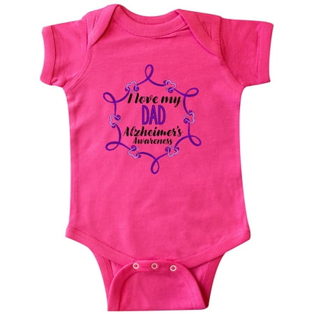 

Inktastic I Love My Dad Alzheimer s Awareness with Purple Hearts Gift Baby Boy or Baby Girl Bodysuit