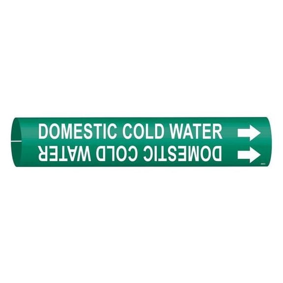 Brady Pipe Marker,Domestic Cold Water 4048-D