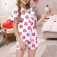 thumbnail image 1 of Ensemble de Pyjama pour Petites Filles, Imprimé Graphique, Ensemble de Pyjamas pour Enfants à Boutons, Pjs, Tenue de Nuit, Pyjamas de Noël pour Filles 8-10 Ans, 1 of 4