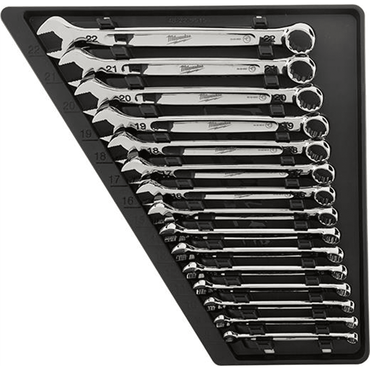 Milwaukee 48-22-9515 - 15-Piece Metric 12-Point Straight Head Combination Wrench Set with Storage Tray