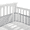 Gray, variant on HALO Breathable Mesh Crib Liner for Full-Size Cribs, 100% Polyester Crib Bumper, White, 2 Panels