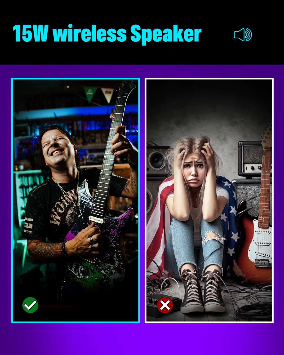 Enya Electric Guitar Inspire 39" Smart Electric Carbon Fiber Guitarra with 15W Wireless Speaker, 20 Distinct Tones, Onboard Presets, Charging Cable, Adjusting Wrench, and Gig Bag