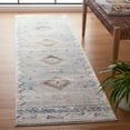 thumbnail image 2 of SAFAVIEH Cornelia Finn Medallion Runner Rug, Blue/Ivory, 2'2" x 8', 2 of 7