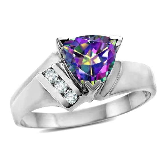 Star K � Mystic Topaz Trillion 7mm Contemporary Designer Ring