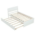 thumbnail image 5 of Miniyam Twin Size Platform Bed Frame with Trundle for Kids and Teens, Space-Saving, White, 5 of 7