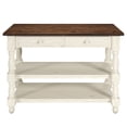 thumbnail image 3 of Wood Kitchen Island 2 Drawers 2 Shelf White Distressed | Furniture Dash, 3 of 6