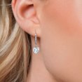 thumbnail image 3 of Gem Stone King 925 Sterling Silver Sky Blue Aquamarine and Lab Grown Diamond Earrings for Women | 1.56 Cttw | Gemstone March Birthstone | Heart Shape 6MM, 3 of 6