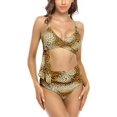 thumbnail image 1 of Traje de baño de 2 Piezas con Nudo en la Parte Delantera y Cuello en V para Mujer Leopardo marrón G Leopardo marrón G Xishao ropa, 1 of 2
