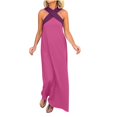 thumbnail image 2 of Women's Halter Maxi Dress Beach Wedding Guest Bow Flowy Backless Bump Friendly A Line Birthday Prom Sundress (Hot Pink,S), 2 of 7
