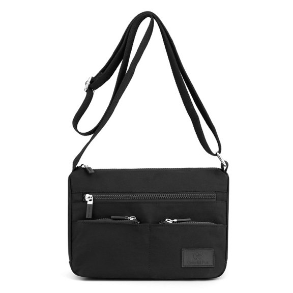 Crossbody Bag for Women Nylon Waterproof Shoulder Lightweight Pocketbooks Black