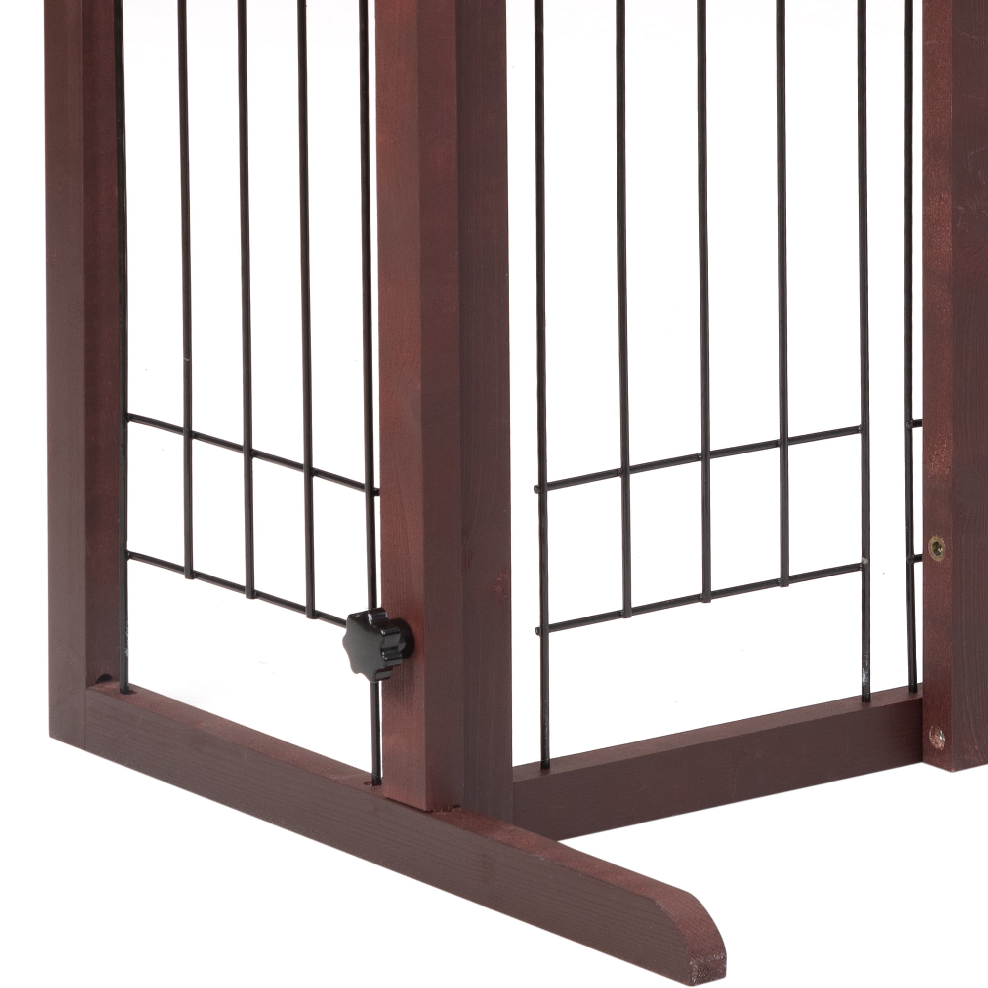 Pefilos Freestanding Dog Gate 38"-71" Adjustable, Wood Pet Gate for Indoor Dogs Fence for Doorways, Stairs, Brown Pefilos Freestanding Dog Gate 38"-71" Adjustable, Wood Pet Gate for Indoor Dogs Fence for Doorways, Stairs, Brown
