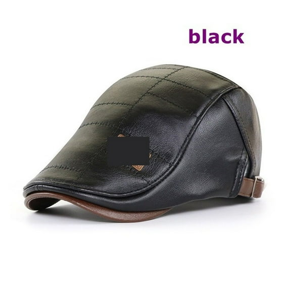 Top Level Leather Newsboy Cap Men Planas Duckbill Visor Hat Winter Autumn Warm Flat Caps Vintage Man Hats ,Classic Vintage