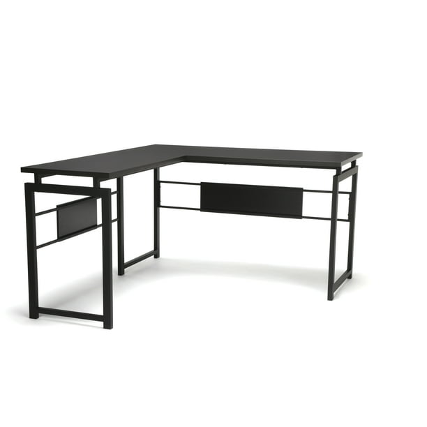 OFM Essentials Collection LDesk with Metal Legs, in Espresso (ESS1020BLKESP)