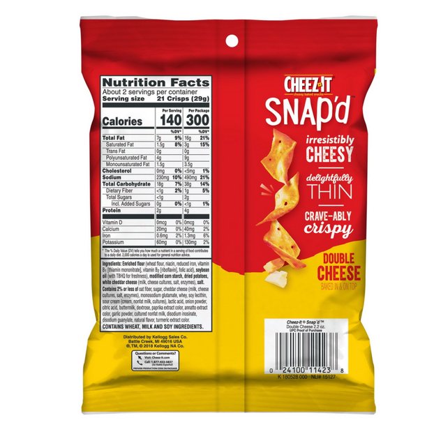 (Price/CASE)CheezIt 2410011422 Kellogg's Cheez It Crackers Double