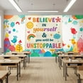 thumbnail image 4 of TiniDecor Believe in Yourself Tapestry, 60"x90" Rainbow Motivational Wall Hanging, Classroom Decor, 4 of 4