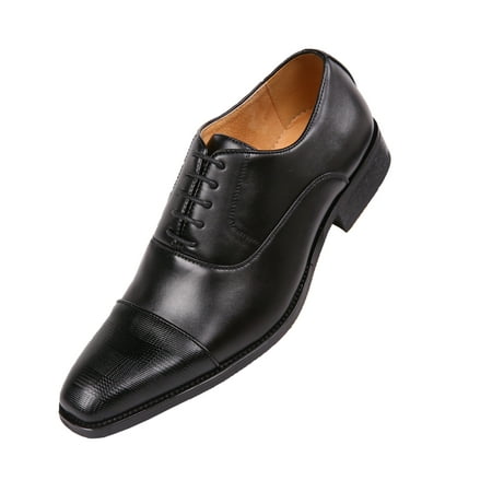 

Amali Mens Faux Leather Conrad Lace-Up Cap Toe Oxford Dress Shoe RUNS SMALL