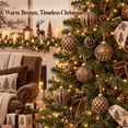 thumbnail image 3 of KFUIRDE Vintage Painted Christmas Ornaments Set 12pc, Warm Brown Retro Tree Decor with Shatterproof Hanging Balls, Vintage Style Accents for Christmas Tree Mantel Wreath, Holiday Display, 3 of 8