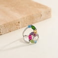 thumbnail image 2 of Multi Stone Ring in Solid 925 Sterling Silver, Family Birthstone Ring, 2 of 6