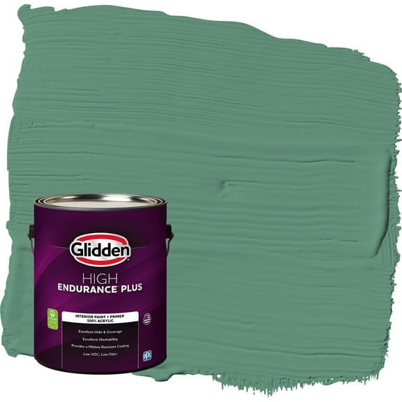 Glidden HEP Sheffield / Green Eggshell Interior Paint with Primer, 1 Gallon