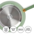 Thyme & Table NonStick 12.5 Inch Fry Pan with Stainless Steel Base, Green
