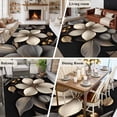 thumbnail image 5 of 6'x9' Area Rugs, Gold Black Flower Indoor Outdoor Area Rug for Living Room Bedroom, Blossoming Botanical Prints Leaf Washable Bathroom Rugs Kitchen Floor Carpet Mats Home Decor Aesthetic, 5 of 8