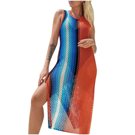 Idoravan Beach Cover up for Women Clearance Crochet Beach Cover ups for Women 2025 Women Swimsuit Sun Shirt Bohemian Hollow Weave Tassels Cover Up Bikini Swimwear Beach Cover-Ups