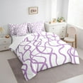 thumbnail image 3 of Erosebridal Abstract Wavy Stripes Bedding Sets Twin Size,Modern Geometric Comforter Sets With Sheets,White Purple Bed In A Bag Twin Size, Super Cozy Bedroom Decor,7-Piece, 3 of 5
